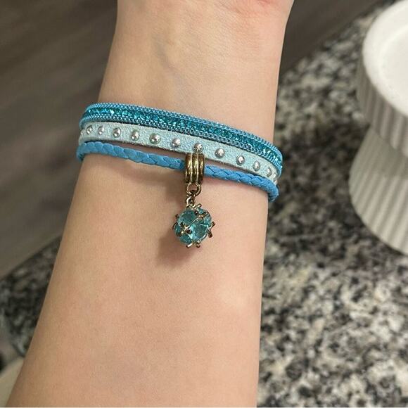 Buckle Blue Boho Stacked Layered Bracelet - Picture 5 of 5